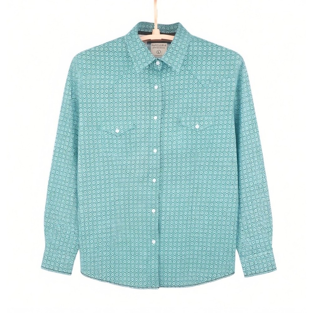 Panhandle Rough Stock Mosaic‎ Pearl Snap Women's Large Western Shirt